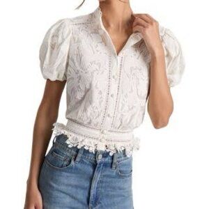 Alice + Olivia Loryn Puff Sleeve Blouse
